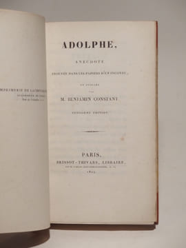 Adolphe. Anecdote trouvée dans les papiers d'un inconnu et publiées par M. Benjamin Constant.. CONSTANT (Benjamin)