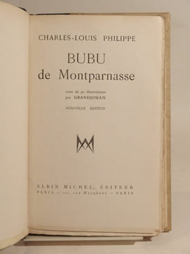 Bubu de Montparnasse. Orné de 90 illustrations par Grandjouan.. Charles-Louis PHILIPPE, GRANDJOUAN