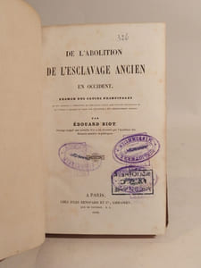 De l'abolition de l'esclavage ancien en Occident.