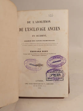 De l'abolition de l'esclavage ancien en Occident.. BIOT (Edouard)
