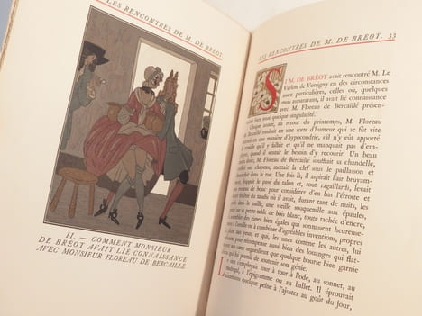 Les rencontres de Mr. de Bréot, par Henri de Régnier. Avec des ornements et des figures en couleurs de Sylvain Sauvage.. REGNIER (Henri de), SAUVAGE ...