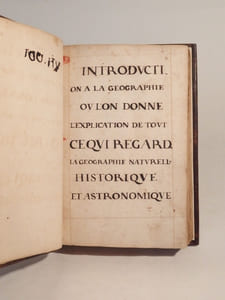 Introduction à la géographie : MANUSCRIT du XVIIIe siècle