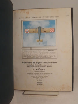 Navigation aérienne internationale : L'identification des avions par le système F. Bianconi. Répertoire de signes indéformables permettant ...