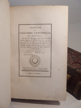 Abrégé de l'histoire universelle en figures, ou Recueil d'estampes représentans les sujets les plus frappans de l'histoire, tant sacrée que profane, ...
