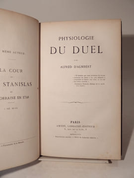 Physiologie du duel. D'ALMBERT (Alfred)