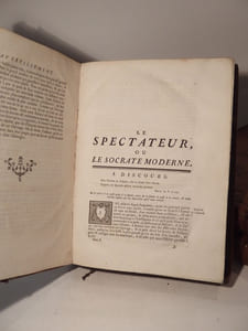 Le Spectateur, ou Le Socrate moderne ; où l'on voit un portrait naïf des moeurs de ce siècle. Traduit de l'anglois. Nouvelle édition, revue, corrigée & augmentée. Tomes 1, 2, 3.