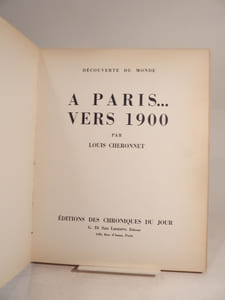 Découverte du monde : A Paris... vers 1900.
