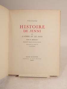 Histoire de Jenni ou l'Athée et le Sage, par M. Sherloc. Traduit par M. de la Caille. Illustrations en couleurs de Lauro.