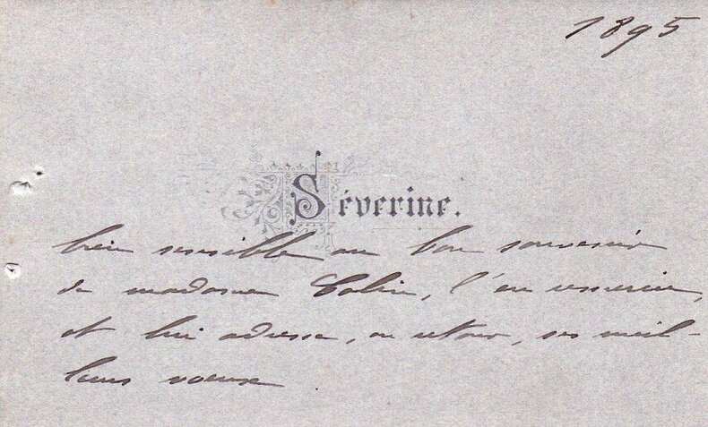 Carte de visite autographe. Severine