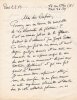 Lettre autographe signée à Raymond Queneau - 1953. Pierre Henri Cami