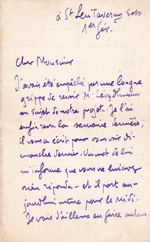 Lettre autographe signée [sur le peintre Lucien Lévy-Dhurmer]. Camille Mauclair