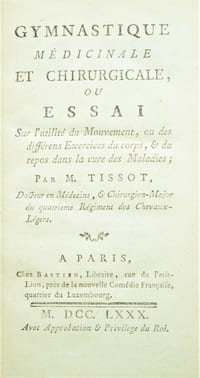 Gymnastique médicinale et chirurgicale, ou essai sur l'utilité du mouvement, ou des différens exercices du corps, & du repos dans la cure des maladies.