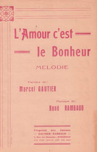 Partition de la chanson : Amour c'est le bonheur (L')