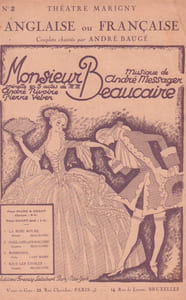 Partition de la chanson : Anglaise ou Française Monsieur Beaucaire ( Opérette ) Marigny