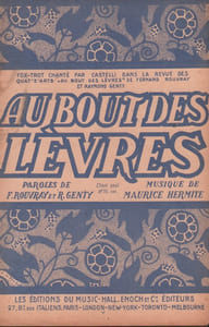Partition de la chanson : Au bout des lèvres Du bout des lèvres