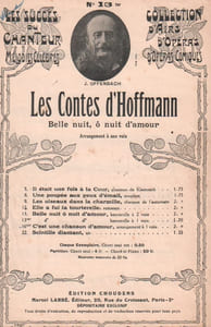 Partition de la chanson : Belle nuit, ô nuit d'amour Contes d'Hoffmann (Les)