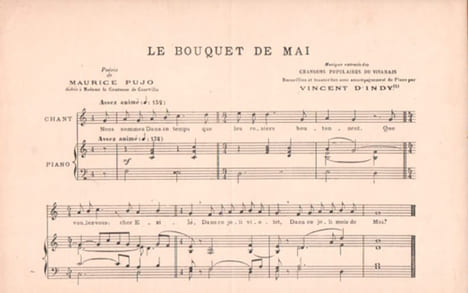Partition de la chanson : Bouquet de Mai (Le) Musique extraite des Chansons Populaires du Vivarais, Recueillies et trancrites avec accompagnement de ...