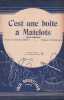Partition de la chanson : C'est une boite à Matelots        .  - Zimmermann - Groffe René-Paul