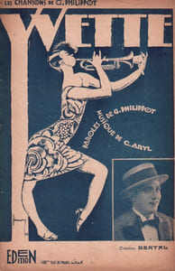 Partition de la chanson : Yvette l'illustration a été conçue par Léopold Simons ( écrivain, poète, peintre, caricaturiste, illustrateur, comédien ...)