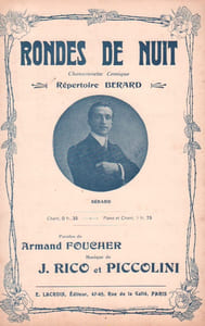 Partition de la chanson : Rondes de nuit Sur les motifs de la Marche Napolinetta Chanson comique