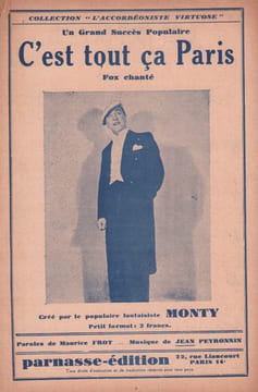 Partition de la chanson : C'est tout ça Paris        . Monty - Peyronnin Jean - Frot Maurice