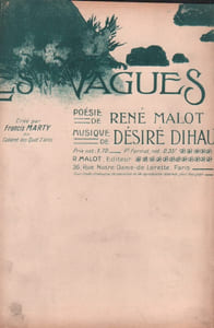 Partition de la chanson : Vagues (Les)       Poésie Quat-z-arts