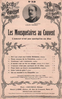 Partition de la chanson : Amour n'est pas quoiqu'on en dise ( L') Mousquetaires au Couvent (Les)