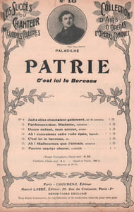 Partition de la chanson : C'est ici le berceau Patrie