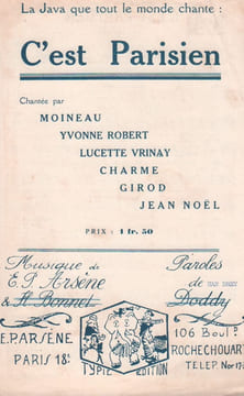 Partition de la chanson : C'est Parisien . Vrinay Lucette,Moineau,Robert Yvonne,Noël Jean,Girod - Arséne E.P. - Han-Drey
