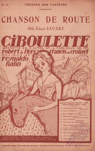 Partition de la chanson : Chanson de route Ciboulette Théâtre des Variétés