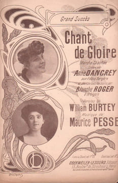Partition de la chanson : Chant de Gloire Folies Bergères,Cigale (La). Dancrey Anne,Roger Blanche - Pesse Maurice - Burtey