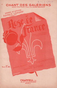 Partition de la chanson : Chant des Galériens Rose de France Théâtre du Châtelet