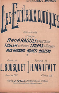 Partition de la chanson : Ecriteaux comiques (Les) Chansonnette Petit Casino,Kursaal,Montmatre