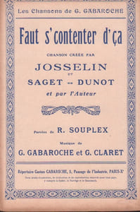 Partition de la chanson : Faut s'contenter d'ça