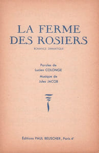 Partition de la chanson : Ferme des rosiers (La)     Retirage    
