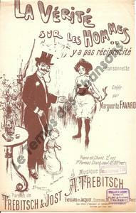 Partition de la chanson : Vérité sur les hommes (La)ou Y a pas de réciprocité Chansonnette