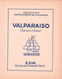 Partition de la chanson : Valparaiso ( Chanson à hisser ) Vieille chanson,Chanson maritime