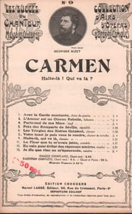Partition de la chanson : Halte-là ! qui va là ? Carmen