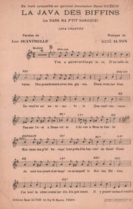 Partition de la chanson : Java des biffins (La) ou Dans ma p'tit ' baraque