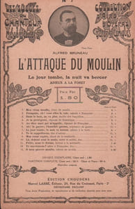 Partition de la chanson : Jour tombe, la nuit va bercer (La) ou Adieu forêt profonde Attaque du Moulin (L')
