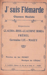 Partition de la chanson : J'suis flémarde       Chanson réaliste 