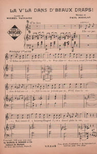 Partition de la chanson : La v'la dans d'beaux draps !