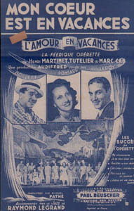 Partition de la chanson : Mon coeur est en vacances      Amour en vacances (l')  