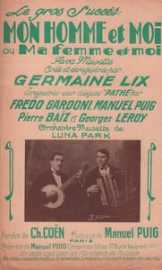 Partition de la chanson : Mon homme et moi ou ma femme et moi