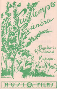 Partition de la chanson : Printemps reviendra (Le)