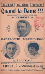 Partition de la chanson : Quand la Dame !!! ( n'aime pas le monsieur )       Chanson comique 