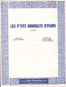 Partition de la chanson : P'tits bougnats d'Paris
