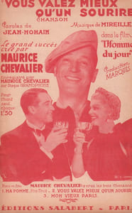 Partition de la chanson : Vous valez mieux qu'un sourire Homme du jour (L')
