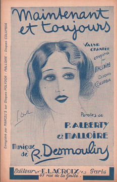 Partition de la chanson : Maintenant et toujours . Marcel's,Malloire - Desmoulins R. - Alberty Pierre,Malloire M.