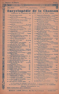 Partition de la chanson : Retour du marin (Le) ou brave marin Cette chanson d'origine bretonne , est une des plus célèbre de France Le poète anglais, Alfred Tennyson (1809 - 1892) a dévellopé cette légende populaire, dans son poème célèbre : Enoch Arden Chanson maritime